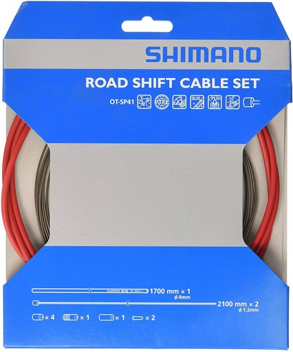 [854535] Shimano Schaltzug-Set SP41 Race rot